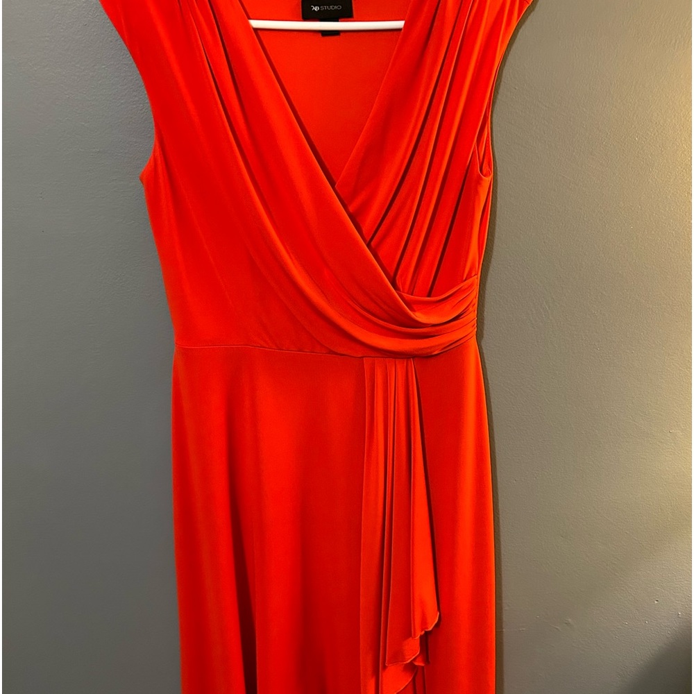 Orange jersey knit dress